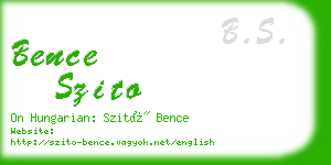 bence szito business card